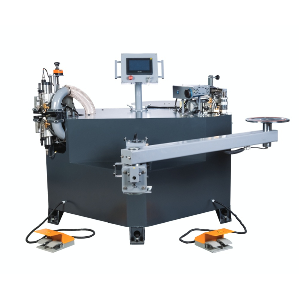 Криволинейный кромкооблицовочный станок KN-620 с фрезерным узлом и вакуумной фиксацией заготовки