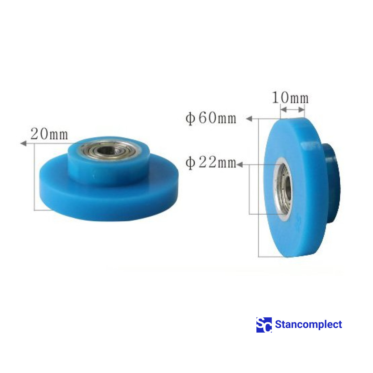 Přítlačný válec pro obalovací stroj U-518 60x20x22 s hřídelí