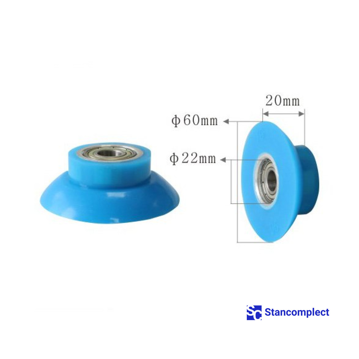 Přítlačný válec pro obalovací stroj U-525 60x20x22 s hřídelí