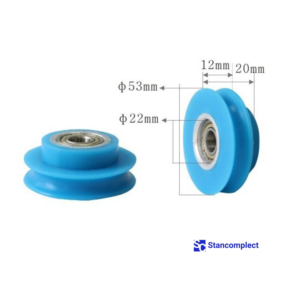 Přítlačný válec pro obalovací stroj U-526 53x20x22x12 s hřídelí