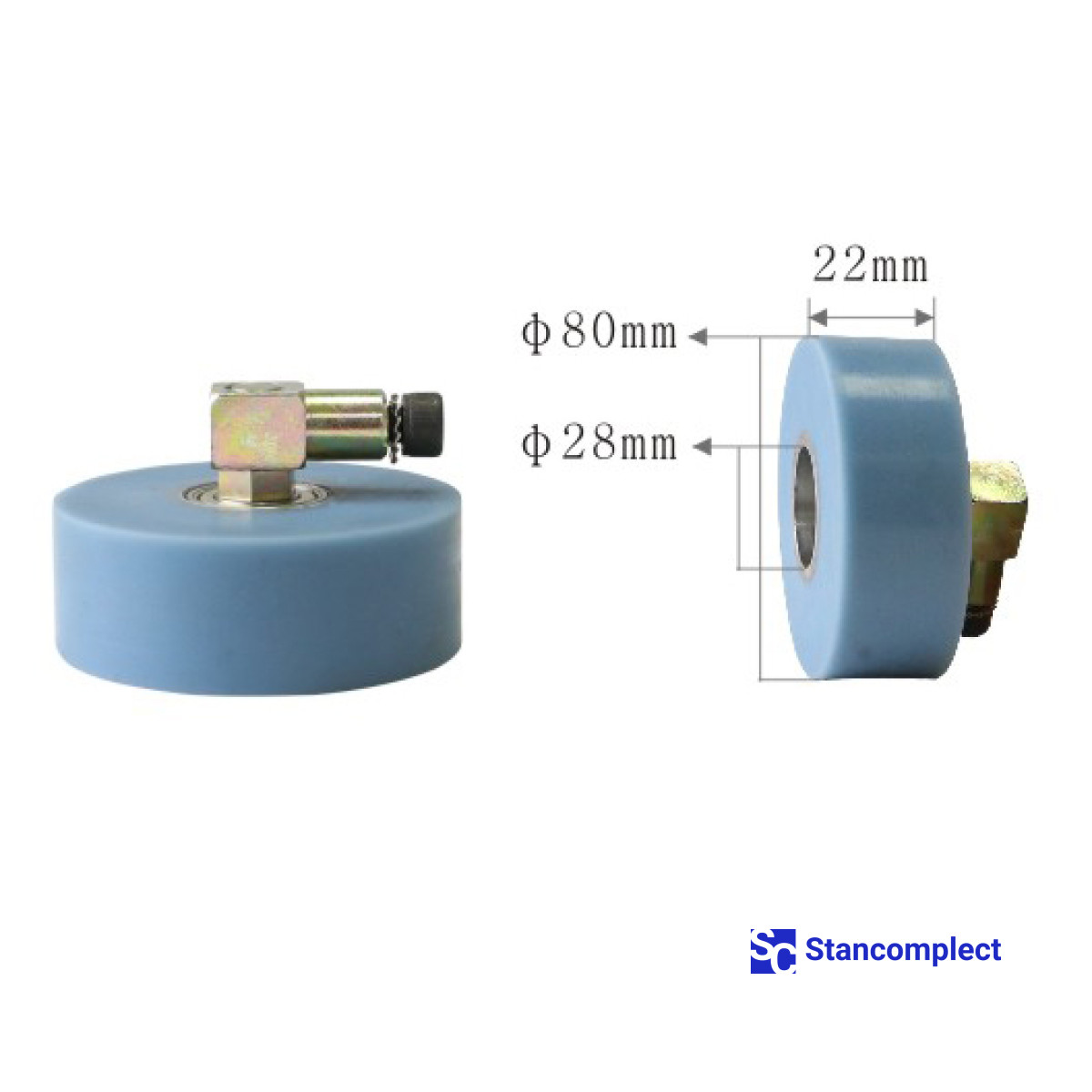 Pressure roller for profile wrapping machine U-504 80x22x28 with shaft