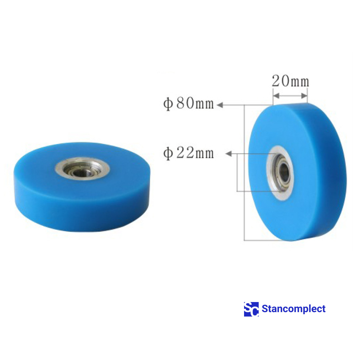 Přítlačný válec pro obalovací stroj U-508 80x20x22 s hřídelí