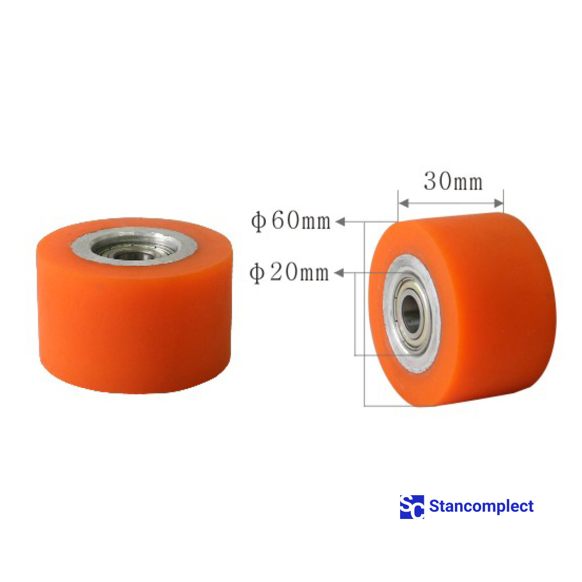 Ролик притискний верстата для ламінації U-529 60х20х30 зі штифтом