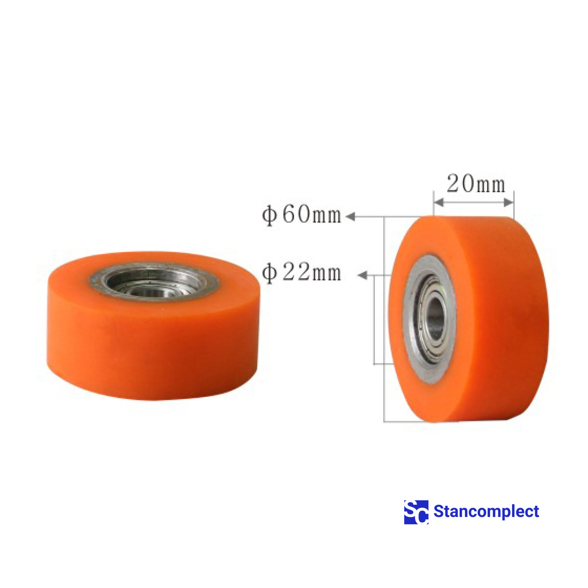 Přítlačný válec pro obalovací stroj U-528 60x22x20 s hřídelí