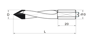 Through hole drill bit drawing