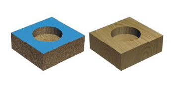 Hinge boring bits processing scheme
