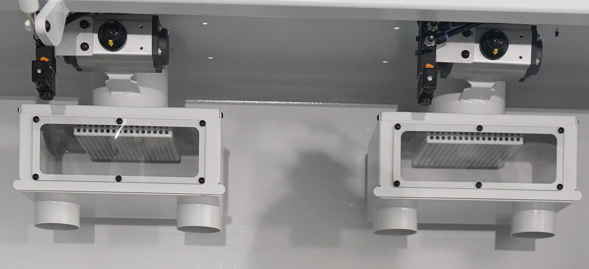 Pneumatic valves of the aspiration system