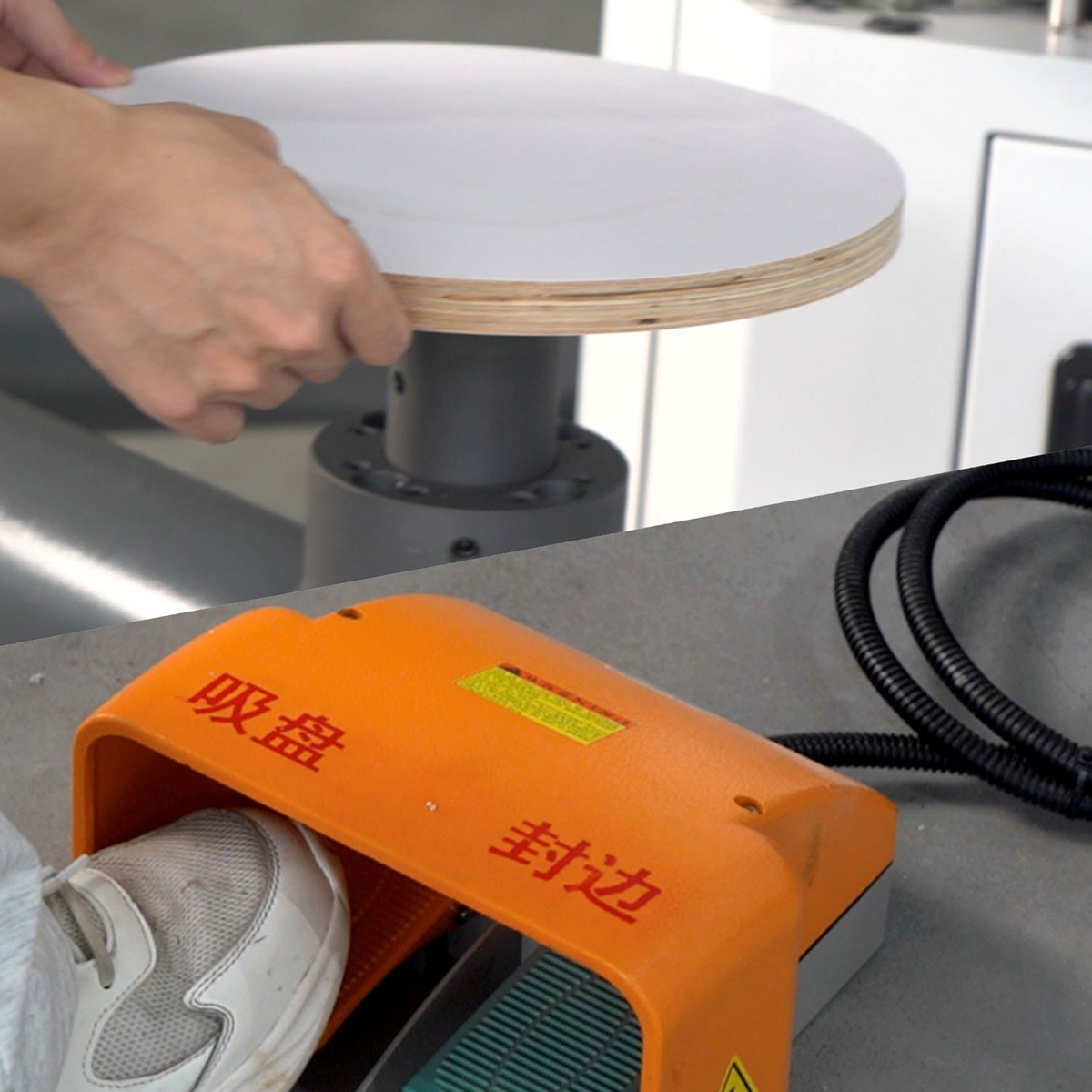 Vacuum table on a bracket