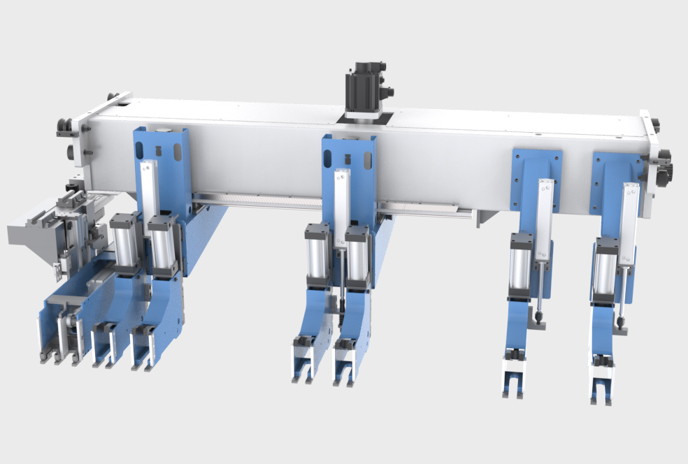 Posunovač v oblasti příčného řezu