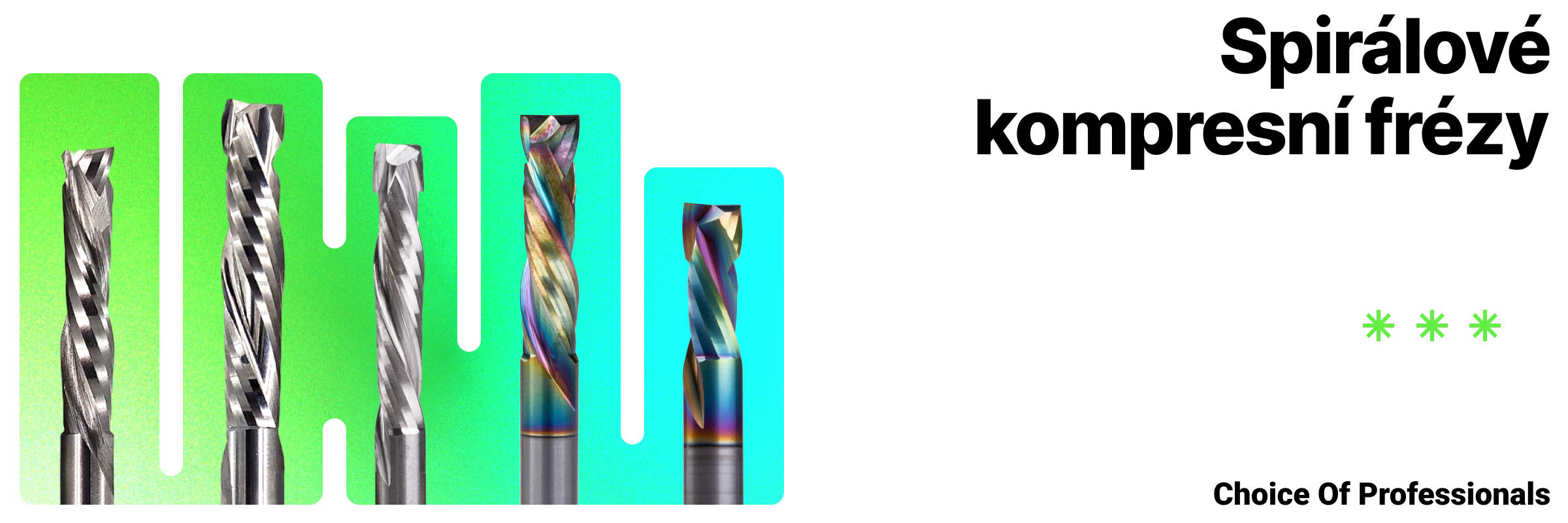 Spirálové kompresní frézy