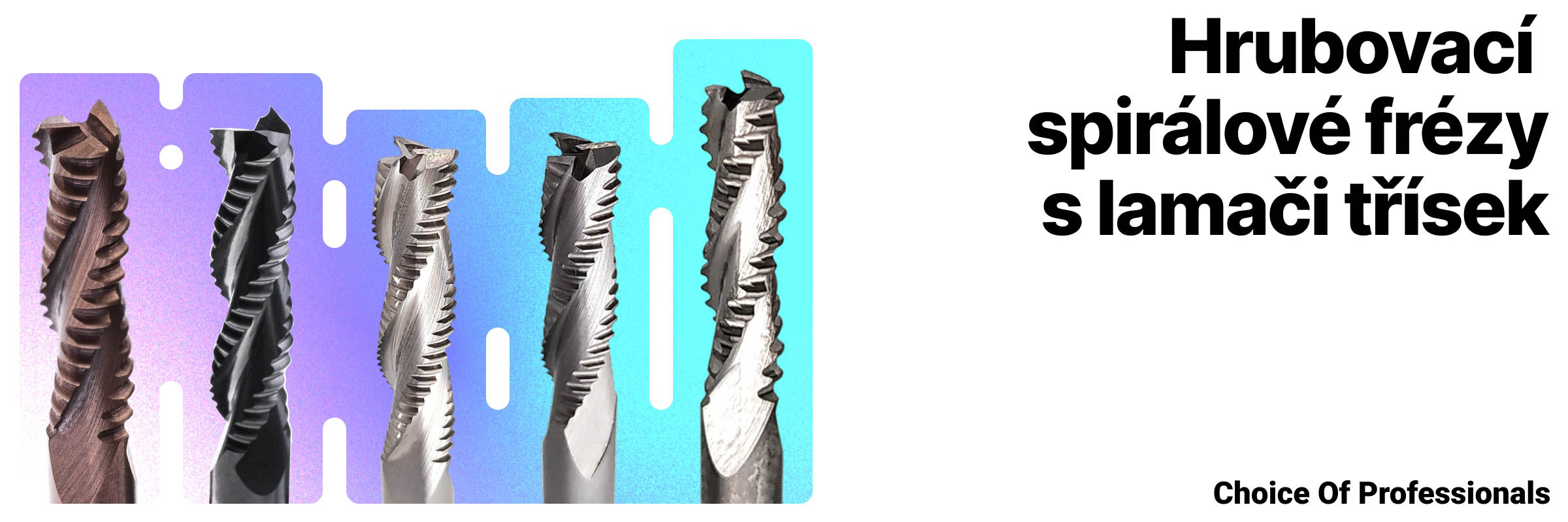 Hrubovací spirálové frézy s lamači třísek pro CNC stroje